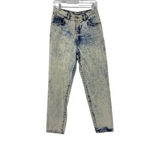Vintage 1980s Jeans Levi's Women's Size 28" Tapered Leg Acid Wash Blue White
